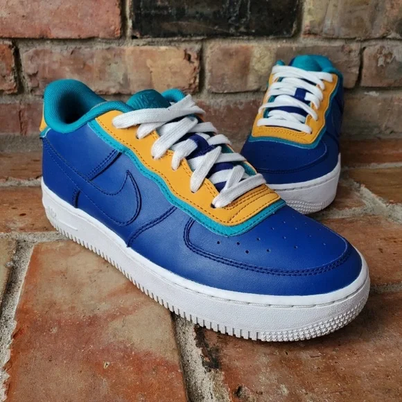 Nike Air Force 1 LV8 1 DBL Double Blue Yellow  BV1084-400 - Picture 2 of 10
